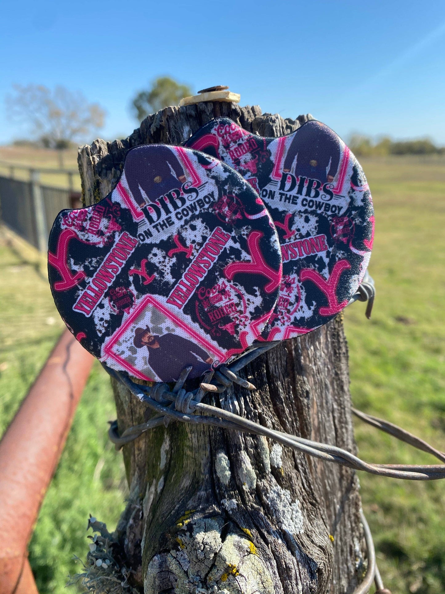 Texas Petunias Boutique - Car Coasters: Squash Blossom