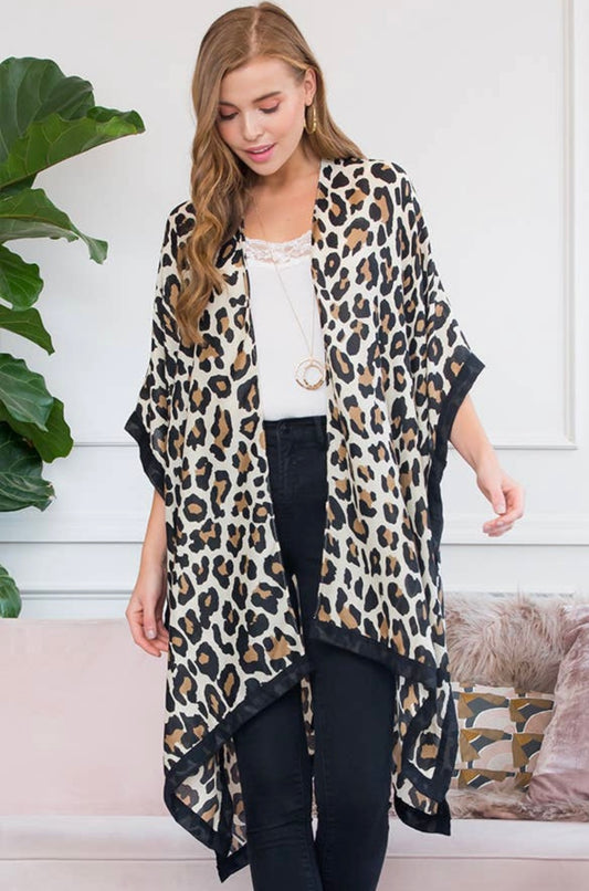 Leopard open front Kimono